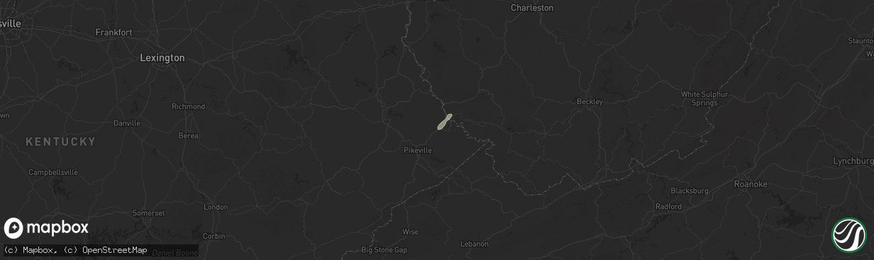 Hail map in Sidney, KY on March 16, 2025