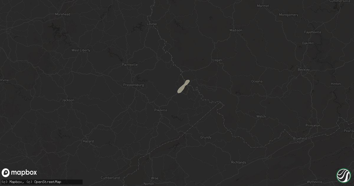 Hail map in Sidney, KY on March 16, 2025