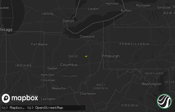 Hail map preview on 03-16-2025