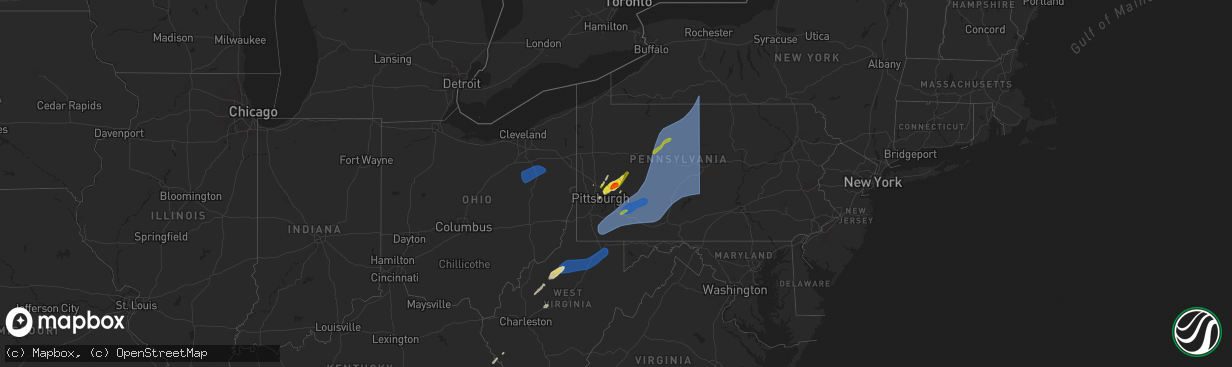 Hail map on March 16, 2025