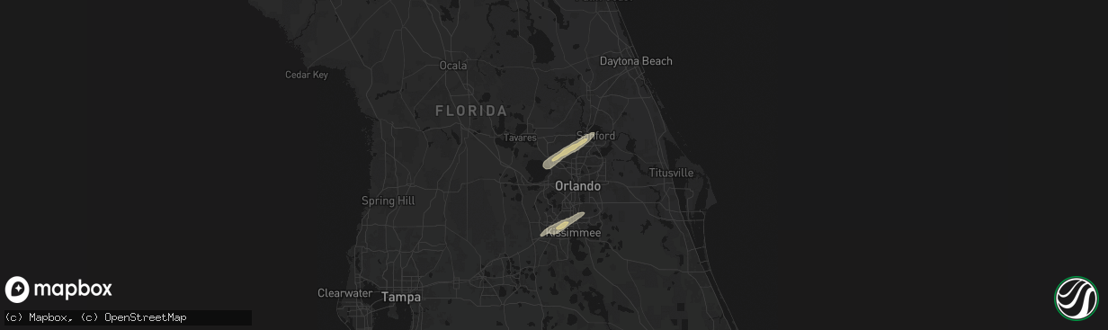 Hail map in Apopka, FL on March 16, 2026