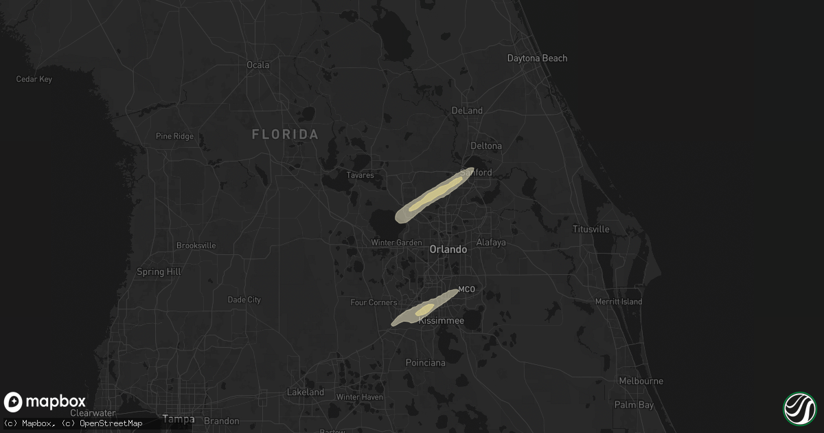 Hail map in Apopka, FL on March 16, 2026