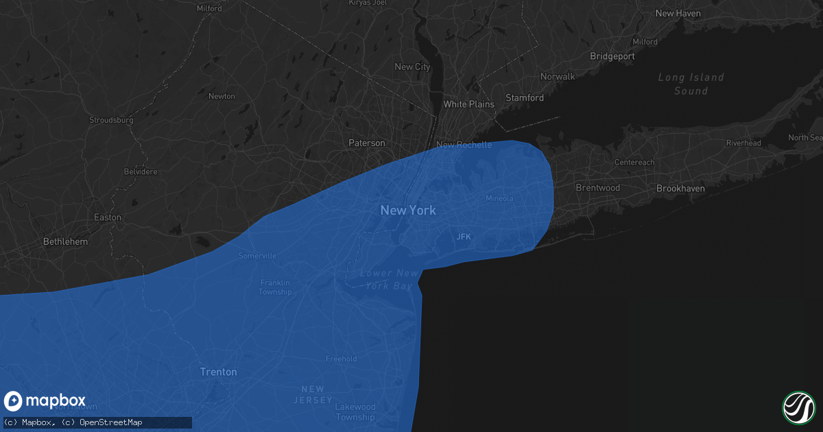 Hail map in Brooklyn, NY on March 16, 2026