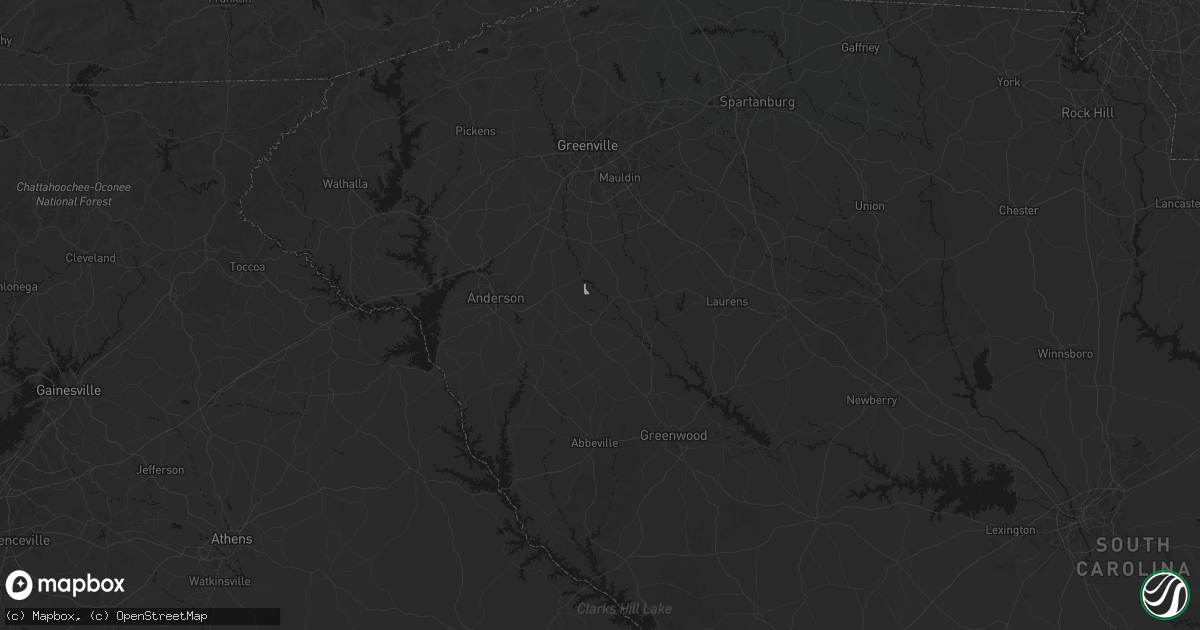 Hail map in Honea Path, SC on March 16, 2026