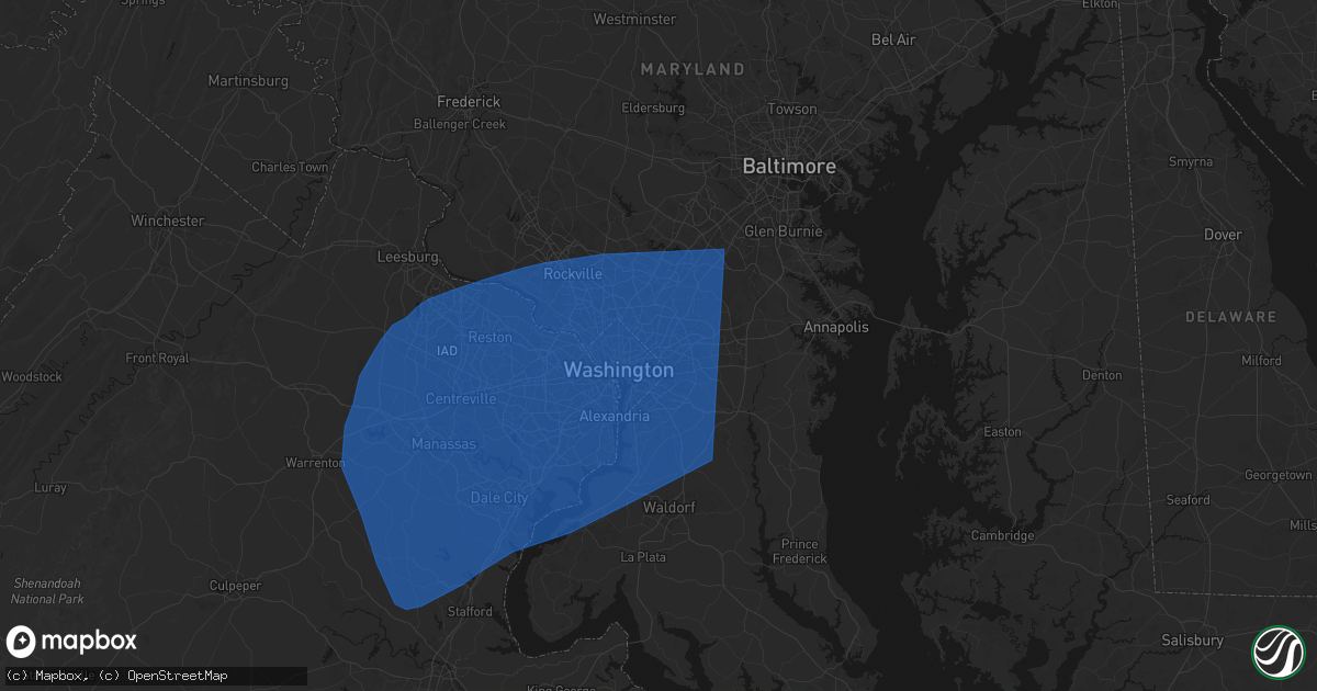 Hail map in Hyattsville, MD on March 16, 2026