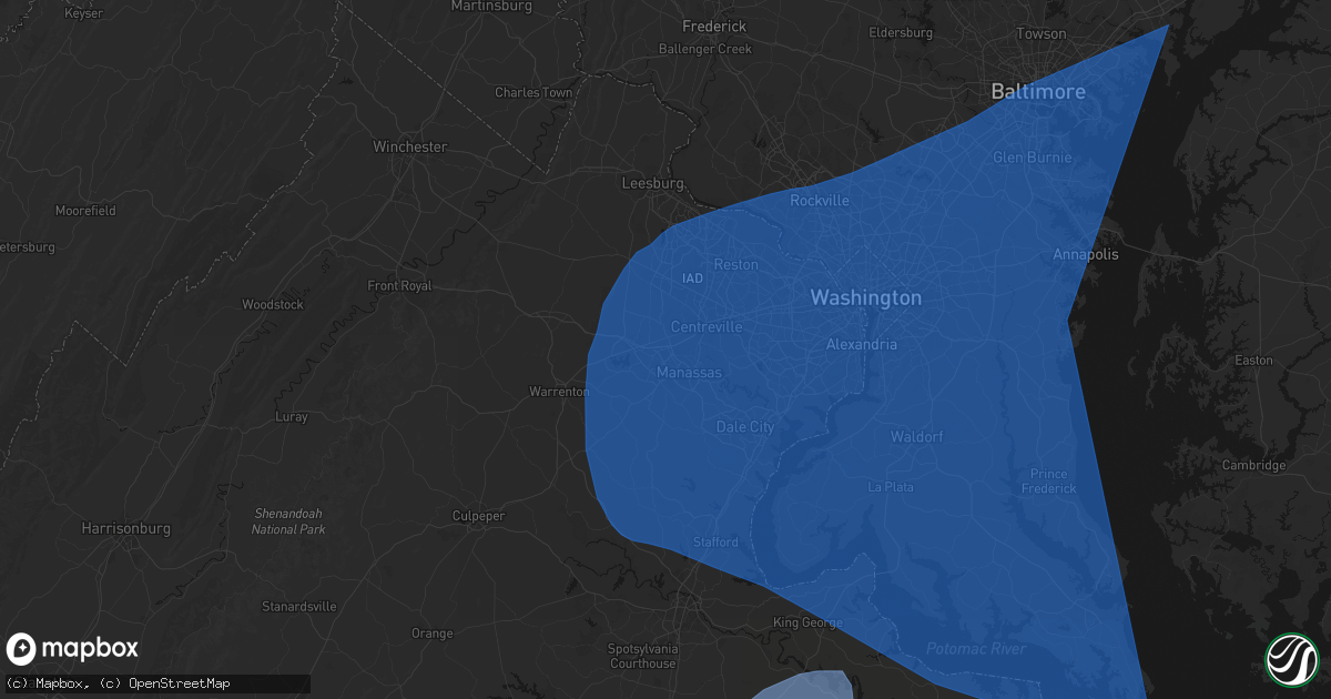 Hail map in Manassas, VA on March 16, 2026