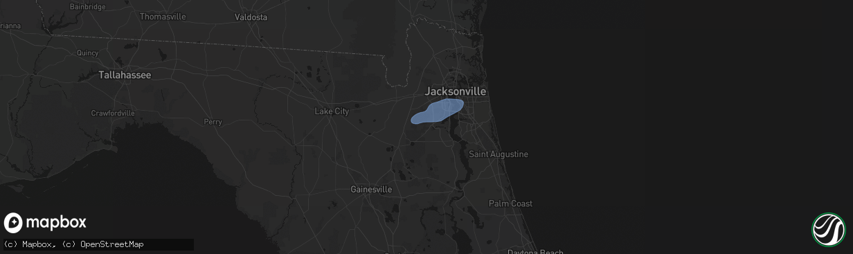 Hail map in Middleburg, FL on March 16, 2026