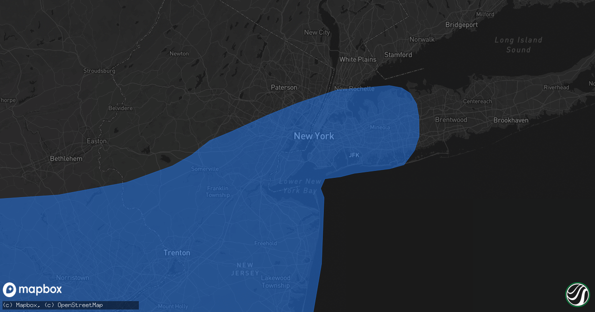 Hail map in Staten Island, NY on March 16, 2026