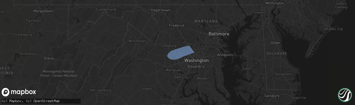 Hail map in Sterling, VA on March 16, 2026