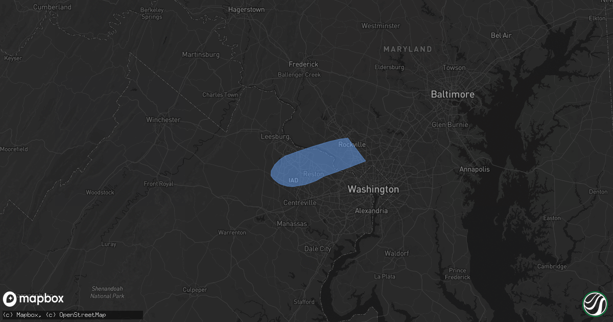 Hail map in Sterling, VA on March 16, 2026