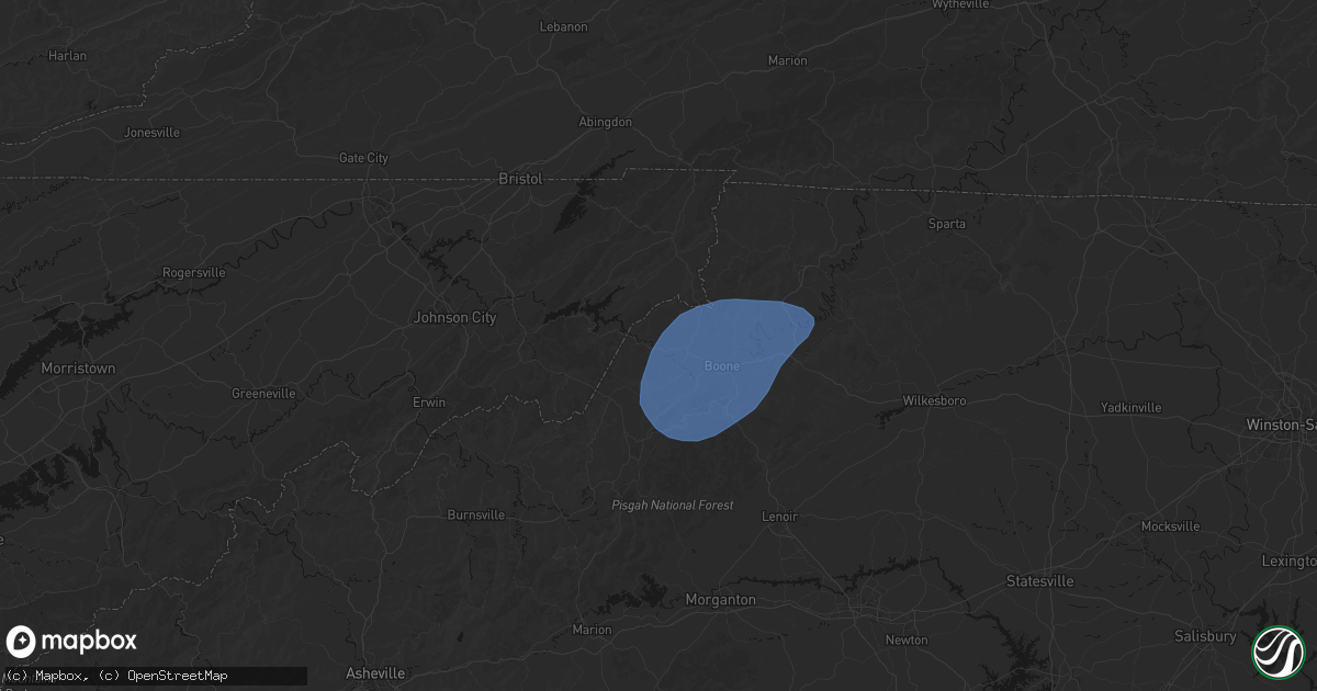 Hail map in Sugar Grove, NC on March 16, 2026
