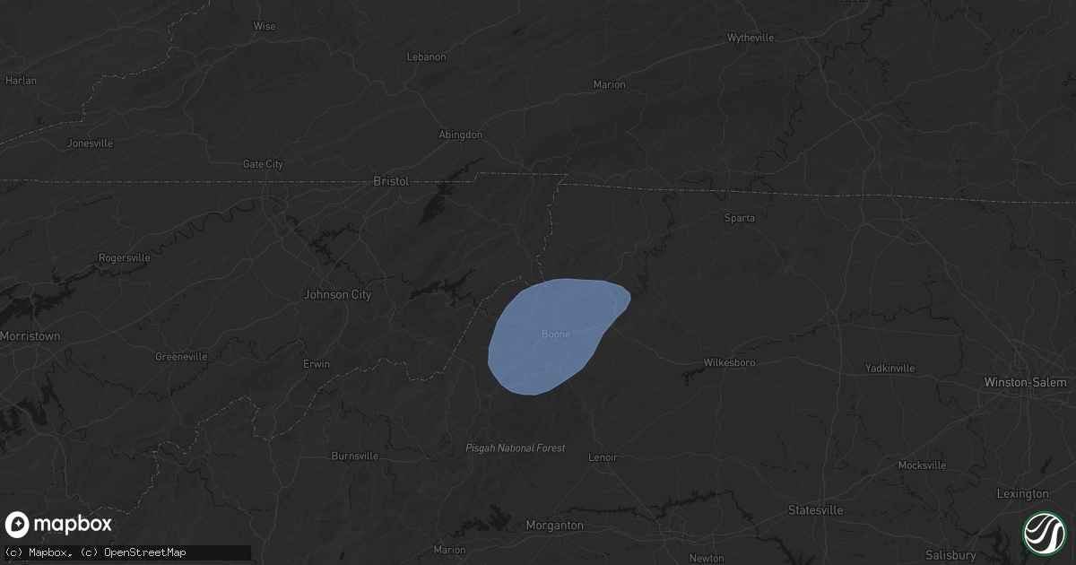 Hail map in Zionville, NC on March 16, 2026