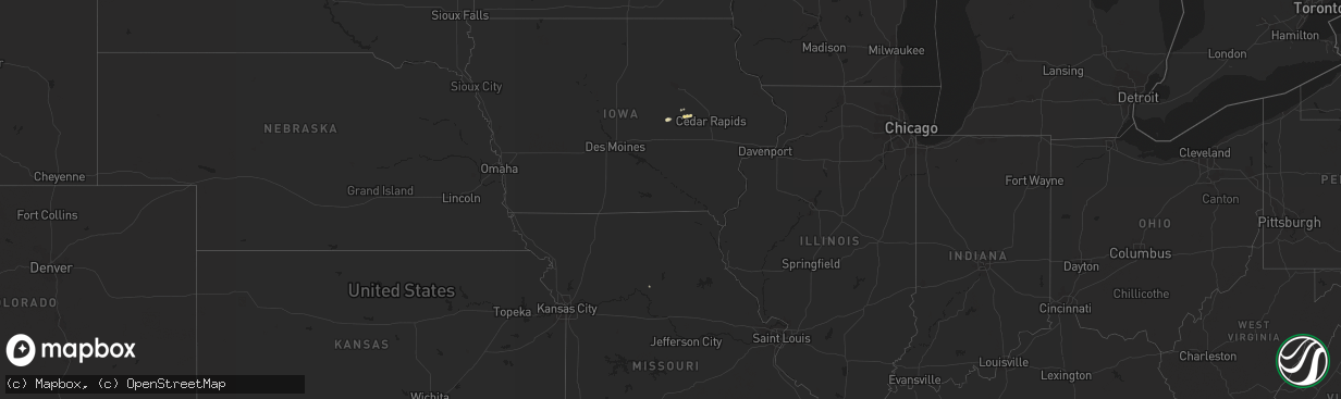 Hail map in Iowa on March 17, 2011