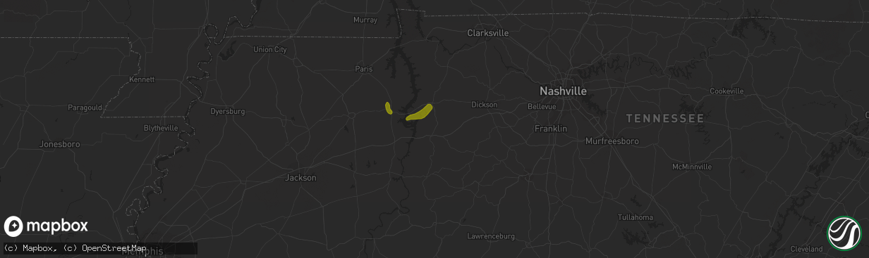 Hail map in Hurricane Mills, TN on March 17, 2013