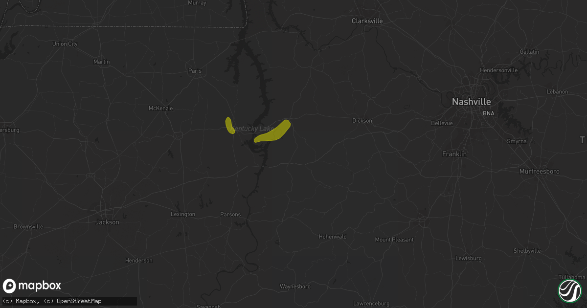 Hail map in Hurricane Mills, TN on March 17, 2013