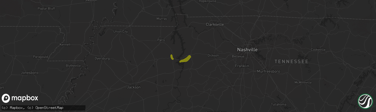 Hail map in Waverly, TN on March 17, 2013