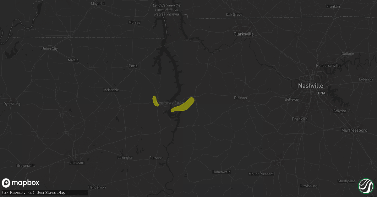 Hail map in Waverly, TN on March 17, 2013