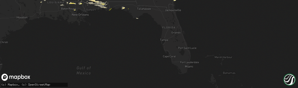 Hail map in Florida on March 17, 2016