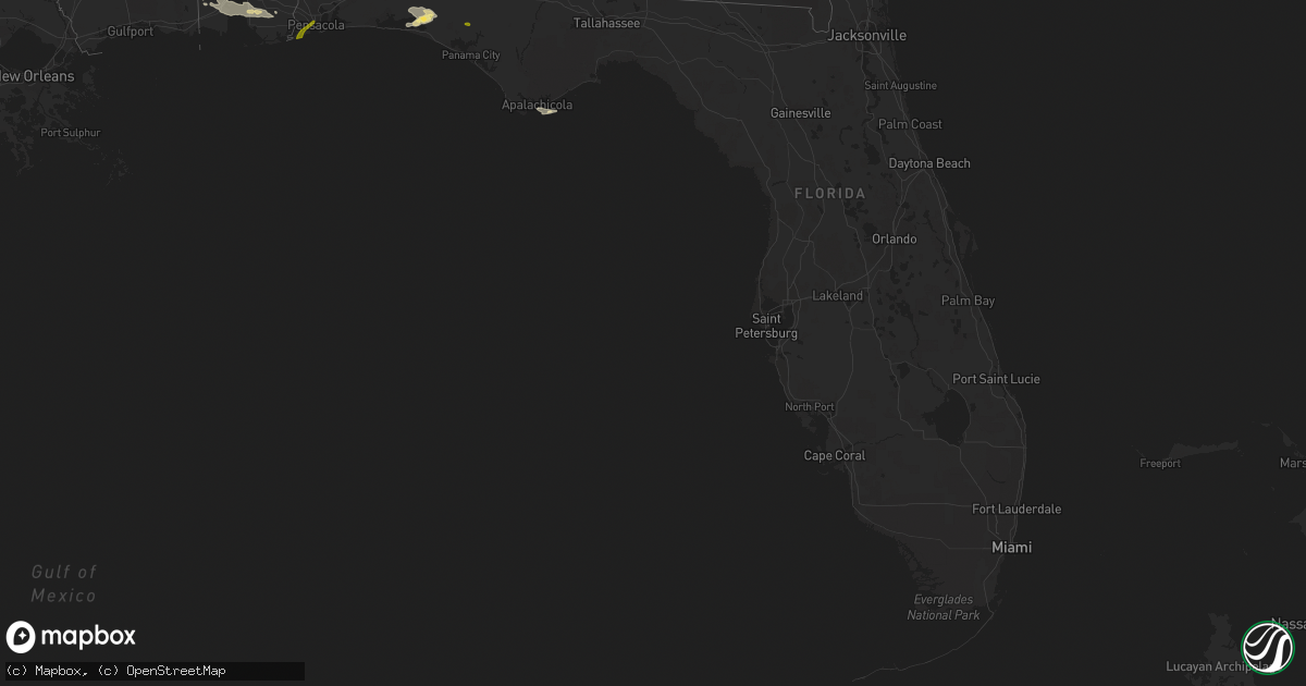 Hail map in Florida on March 17, 2016