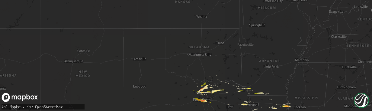 Hail map in Oklahoma on March 17, 2016