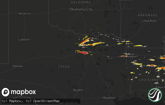 Hail map preview on 03-17-2016