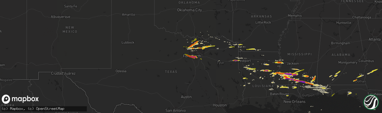 Hail map on March 17, 2016