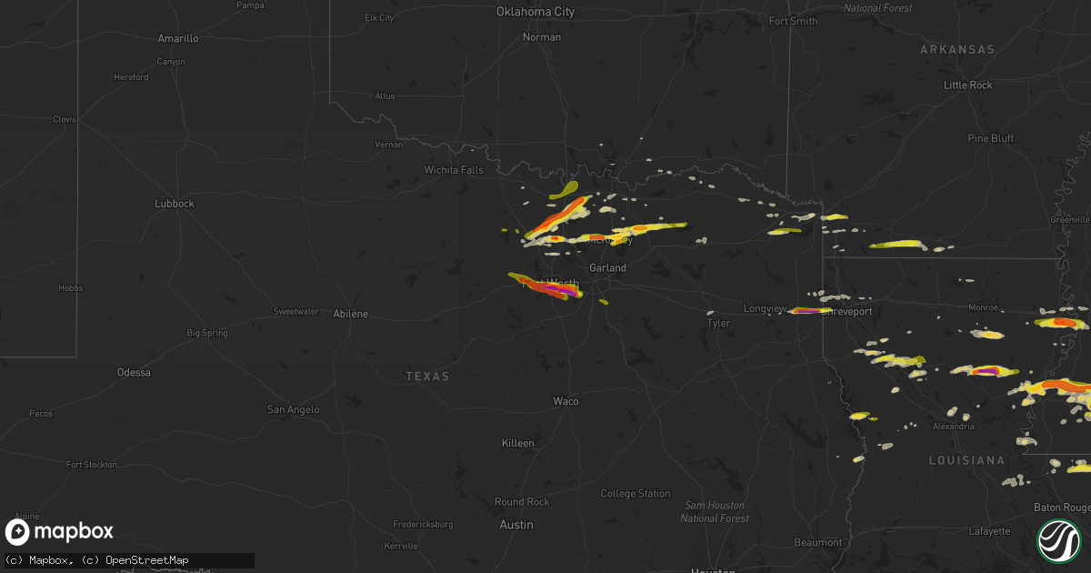 Hail map on March 17, 2016