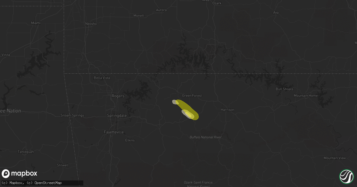 Hail map in Berryville, AR on March 17, 2017