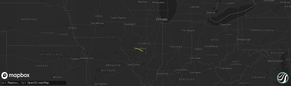 Hail map in Illinois on March 17, 2017