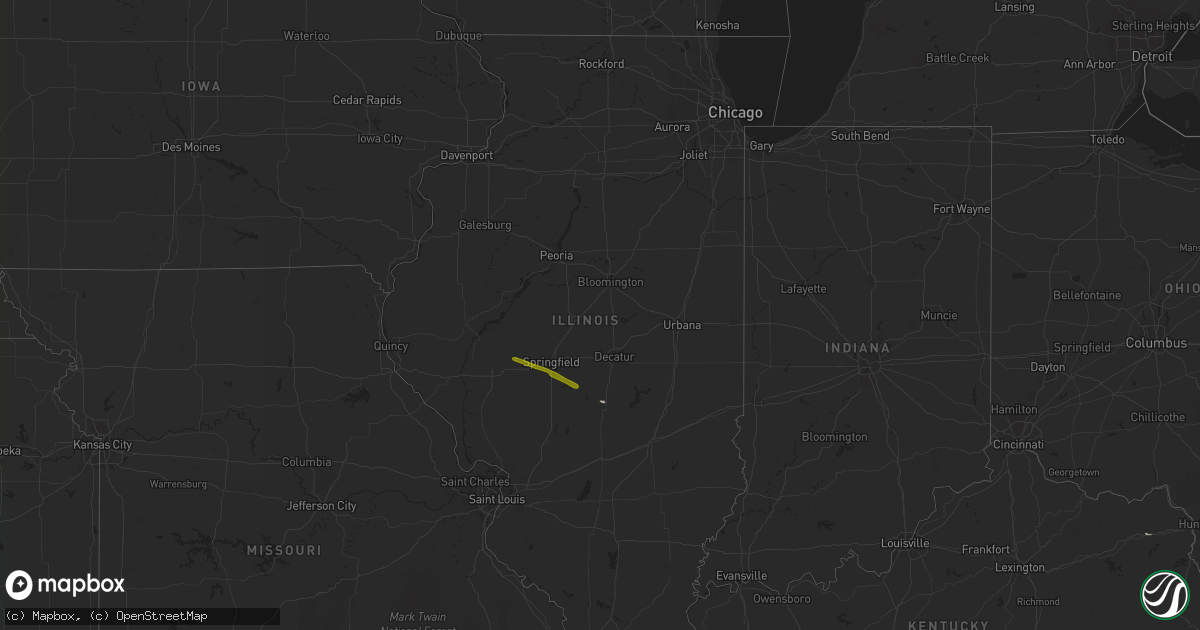 Hail map in Illinois on March 17, 2017