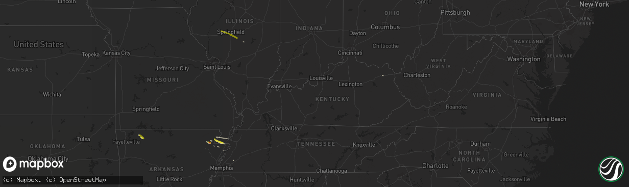 Hail map in Kentucky on March 17, 2017