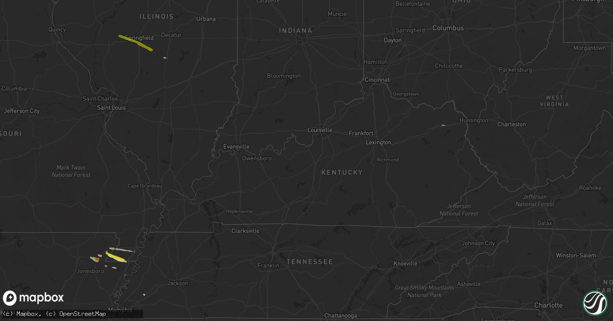 Hail map in Kentucky on March 17, 2017