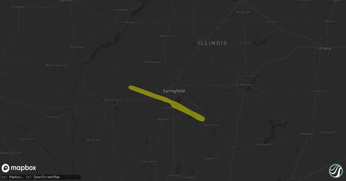 Hail map in Springfield, IL on March 17, 2017