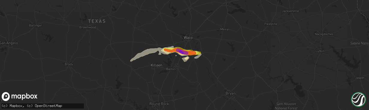 Hail map in Eddy, TX on March 17, 2018