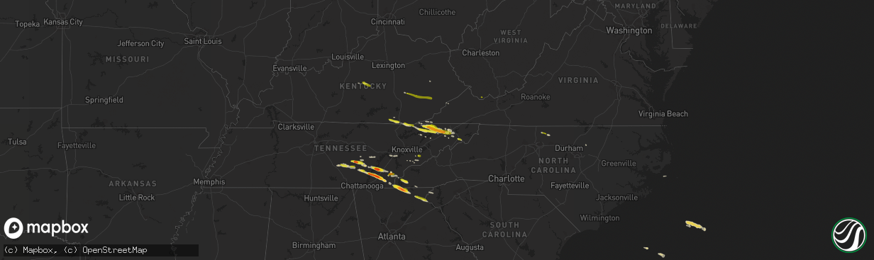 Hail map on March 17, 2018