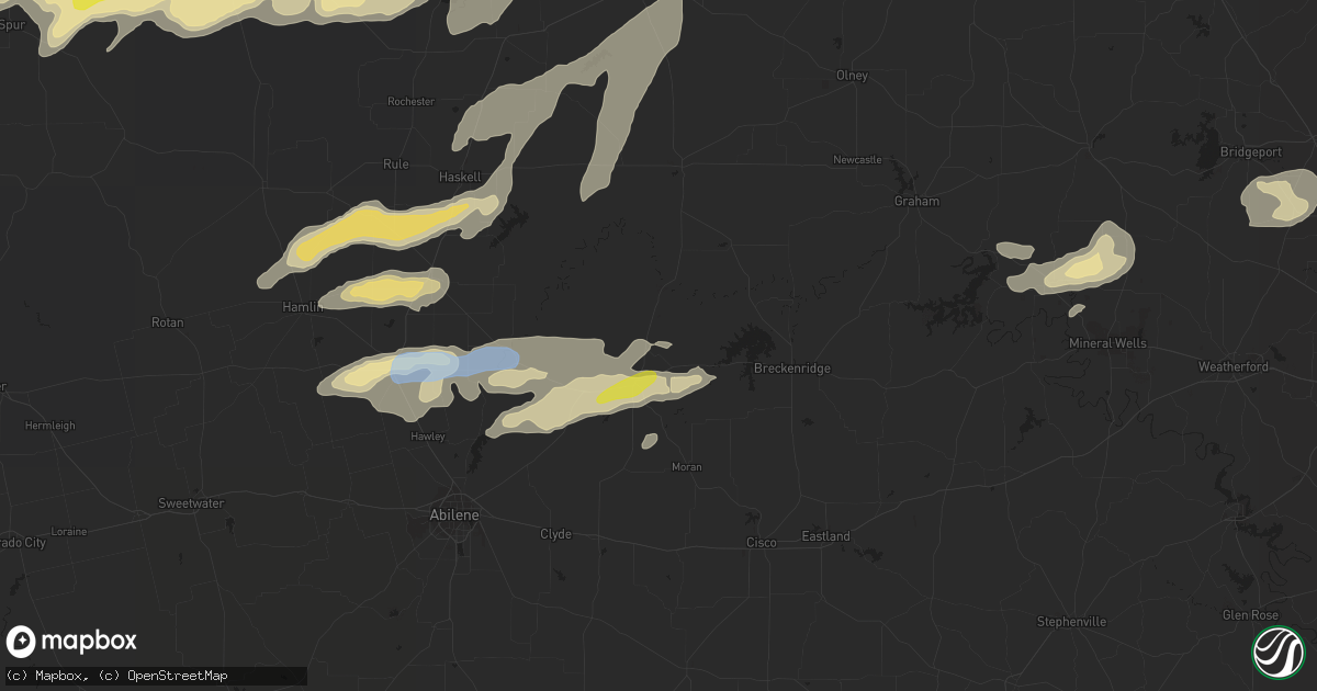 Hail map in Albany, TX on March 17, 2020