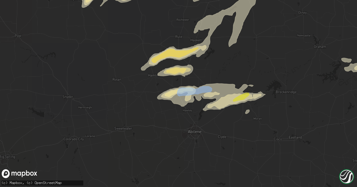 Hail map in Anson, TX on March 17, 2020