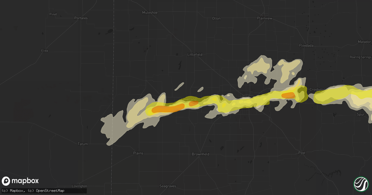 Hail map in Levelland, TX on March 17, 2020