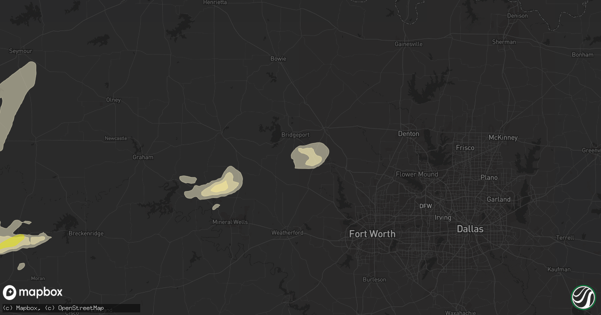 Hail map in Paradise, TX on March 17, 2020
