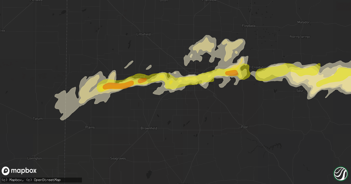 Hail map in Wolfforth, TX on March 17, 2020