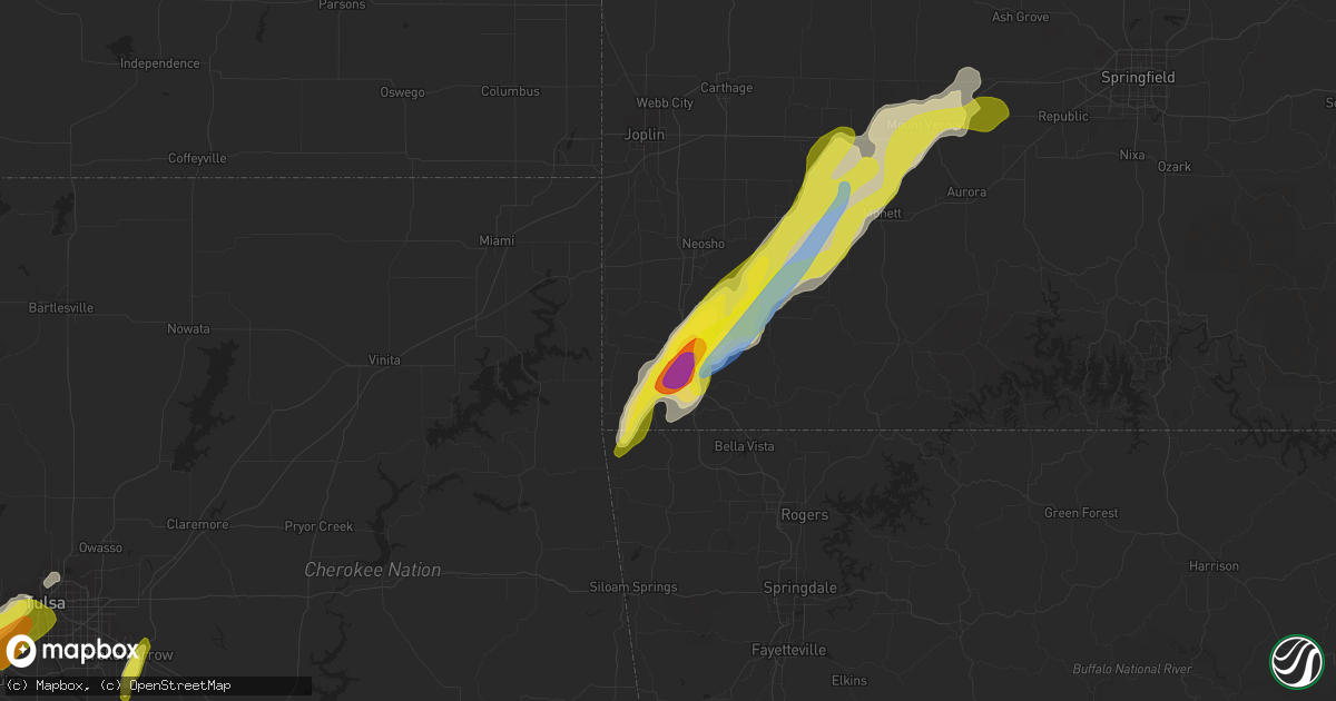 Hail map in Anderson, MO on March 17, 2021