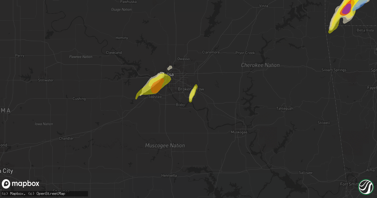 Hail map in Broken Arrow, OK on March 17, 2021