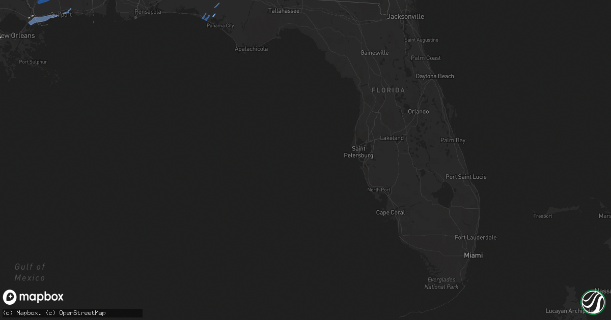 Hail map in Florida on March 17, 2021