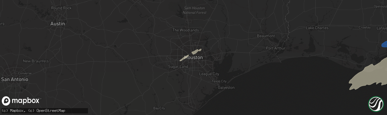 Hail map in Houston, TX on March 17, 2021