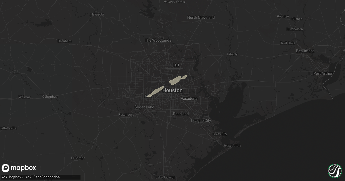 Hail map in Houston, TX on March 17, 2021