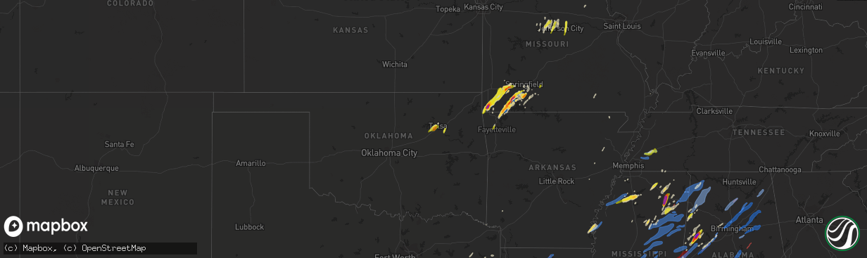 Hail map on March 17, 2021