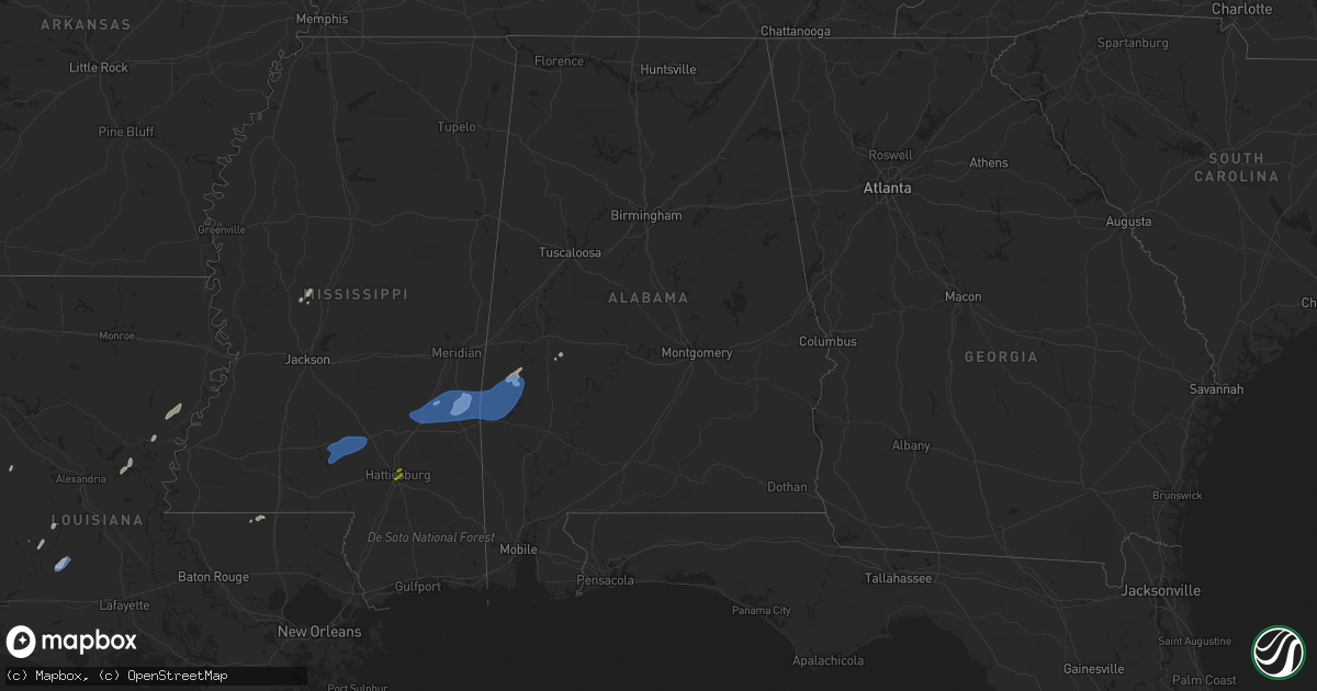 Hail map in Alabama on March 17, 2022