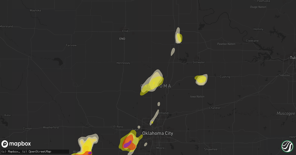 Hail map in Crescent, OK on March 17, 2022