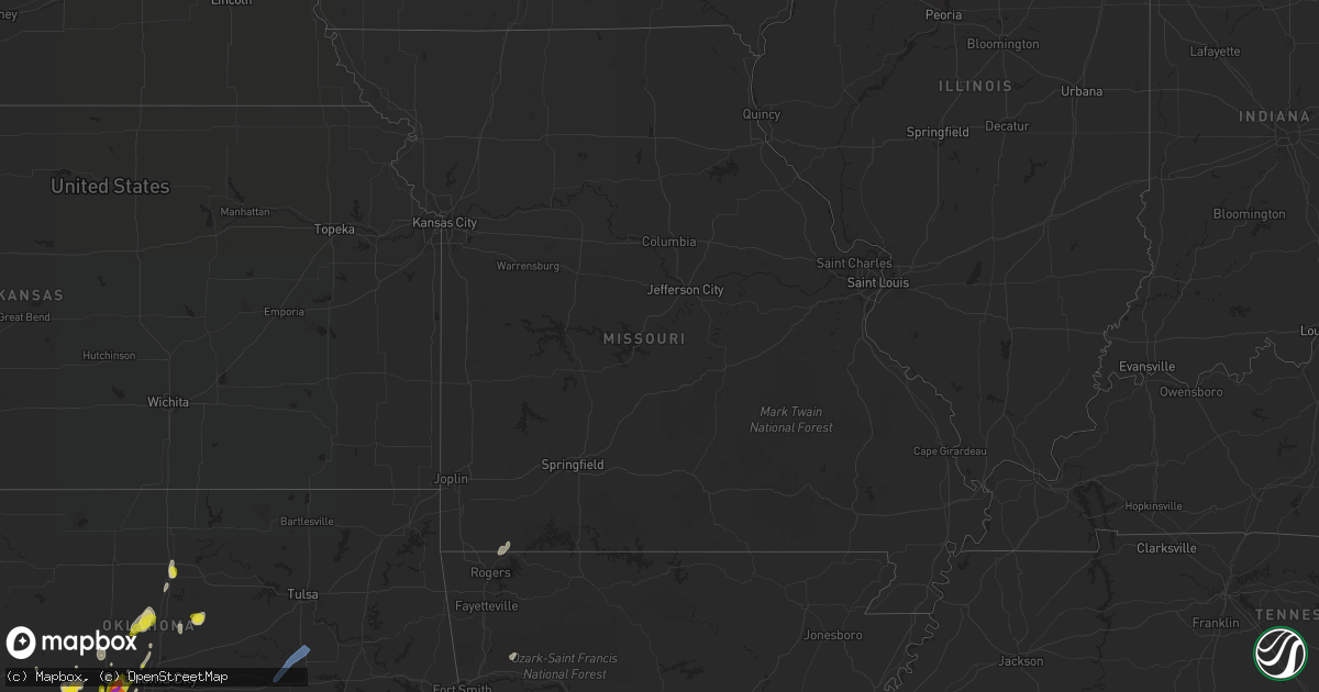 Hail map in Missouri on March 17, 2022