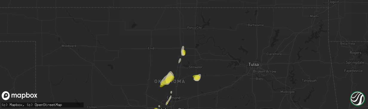 Hail map in Perry, OK on March 17, 2022